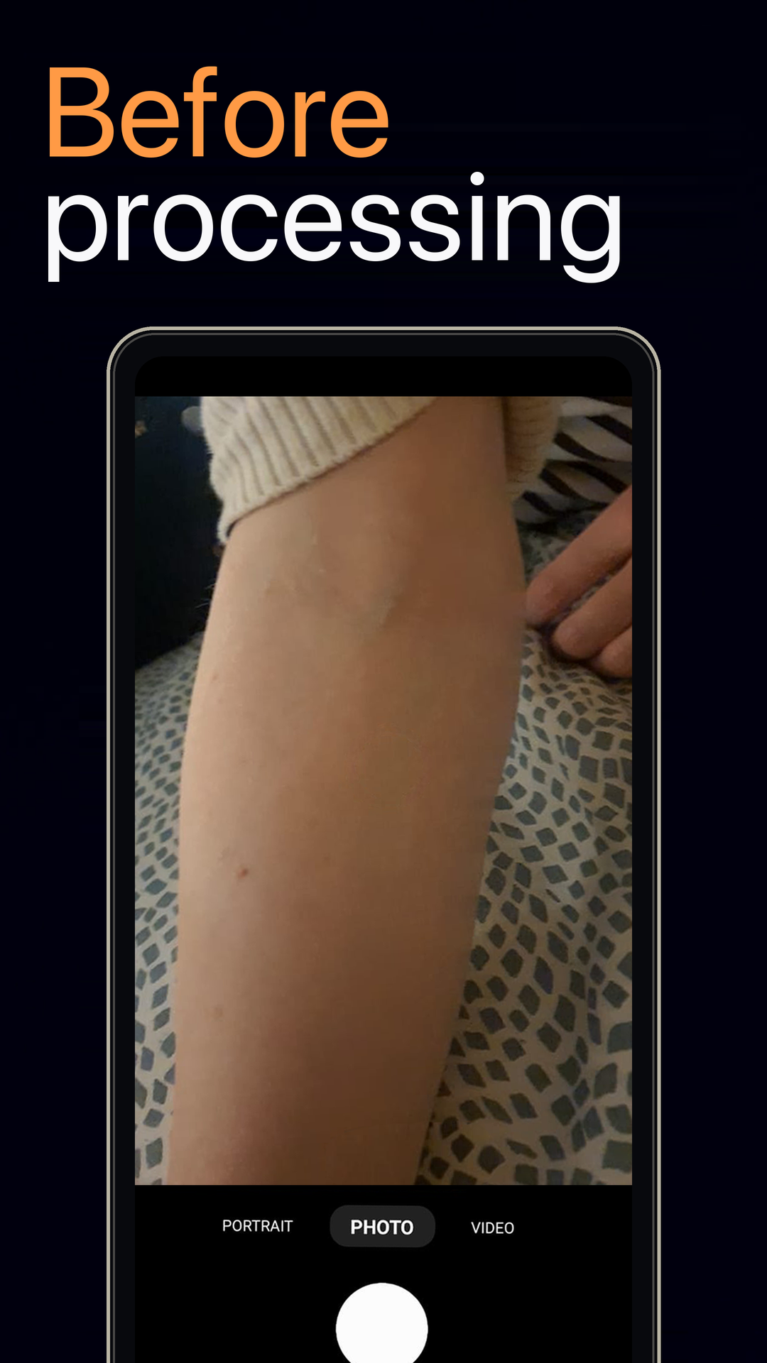 Camera view before enhancement